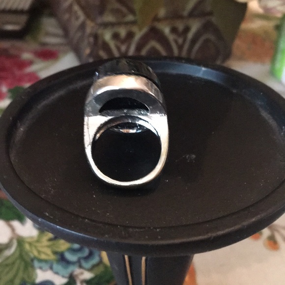 Blue green raised druzzy ring 6.5 - Picture 4 of 5